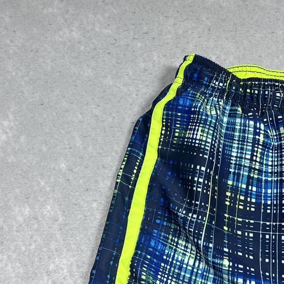 Nike Swim Trunks Mens Size Medium Blue Plaid Elastic Waist Stretch Swim Shorts - Picture 5 of 13